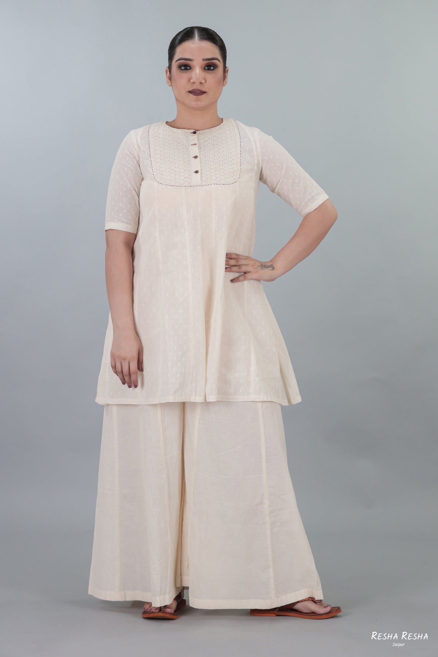 Kalidar Short Kurta With Palazzo